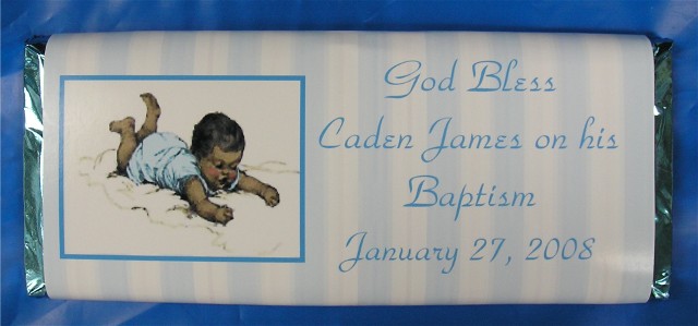 Custom Wrapped Chocolate Baptism Bars