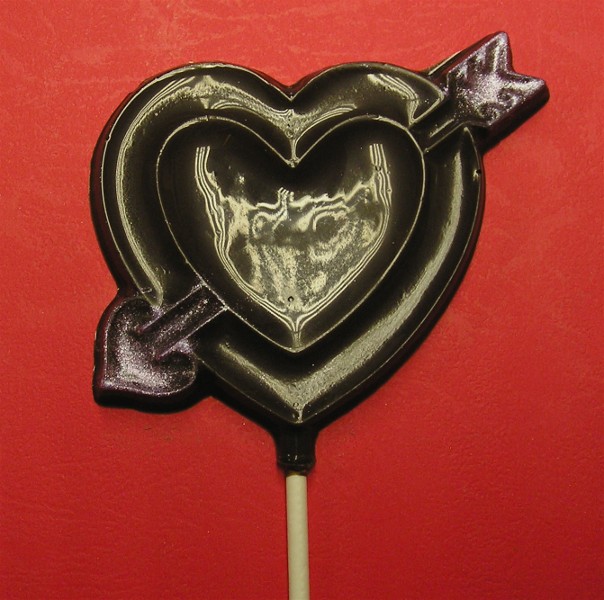 Chocolate Heart With Arrow Pop