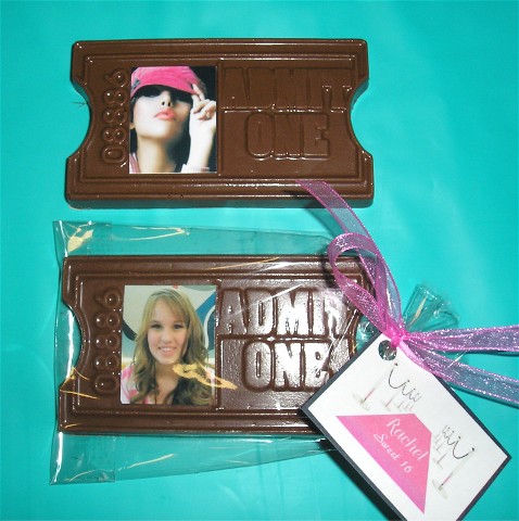 Chocolate Movie Ticket Personalized