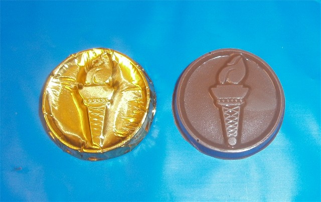 Chocolate Olympic Torch Coins