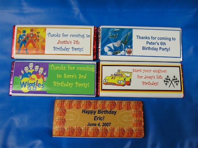 Wrapped Birthday Chocolate Bars