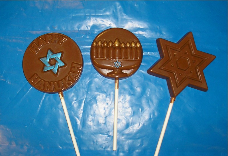 Chocolate Hanukkah Lollipops