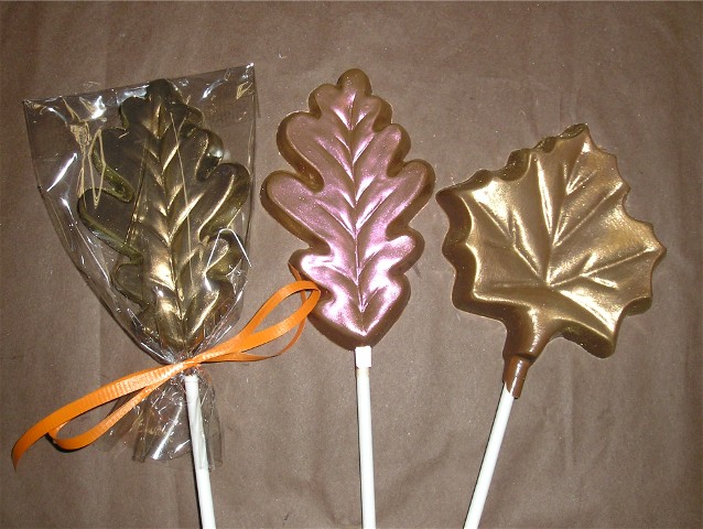 Chocolate Leaf Pops