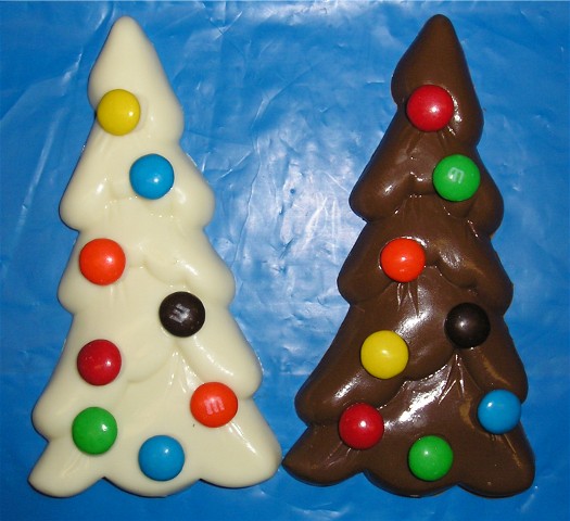 Chocolate M&M Christmas Trees