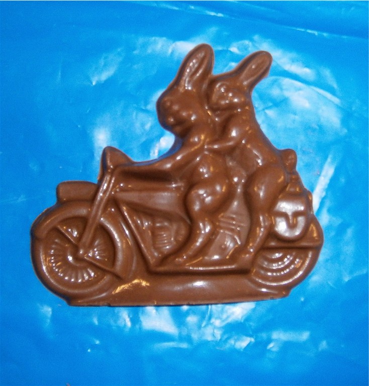Chocolate Bunnies on Motorcycle