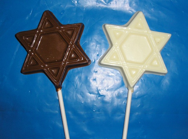 Star of David Chocolate Lollipops