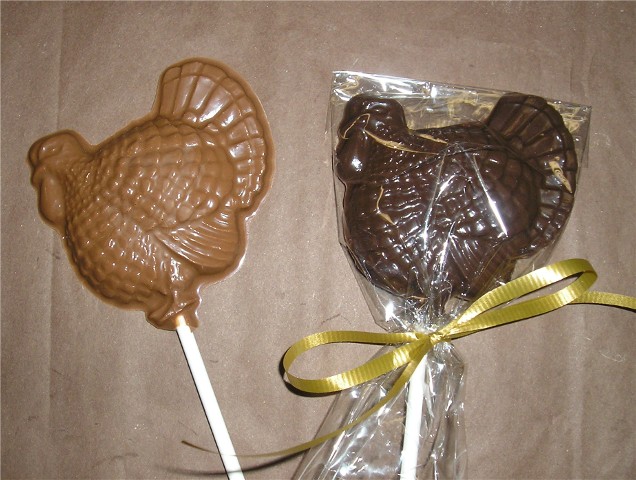 Chocolate Turkey Lollipops